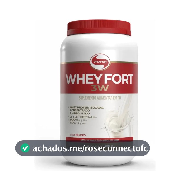 Whey protein Vitafor Fort 3W 900g em pó Sem sabor x 900g