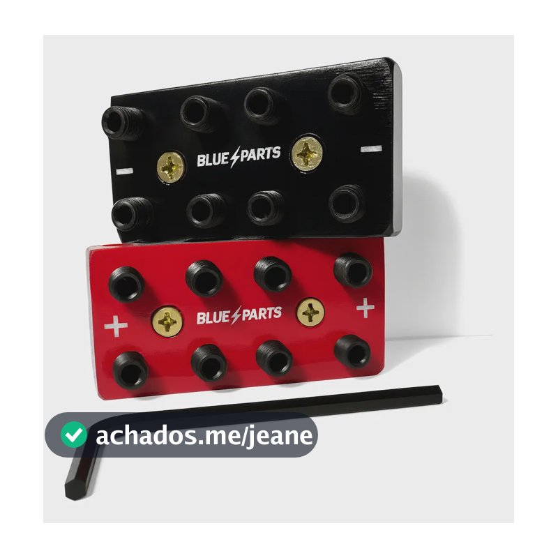 Bloco Distribuidor Som 4x4 8vias Barramento Fixa Até70mm Par