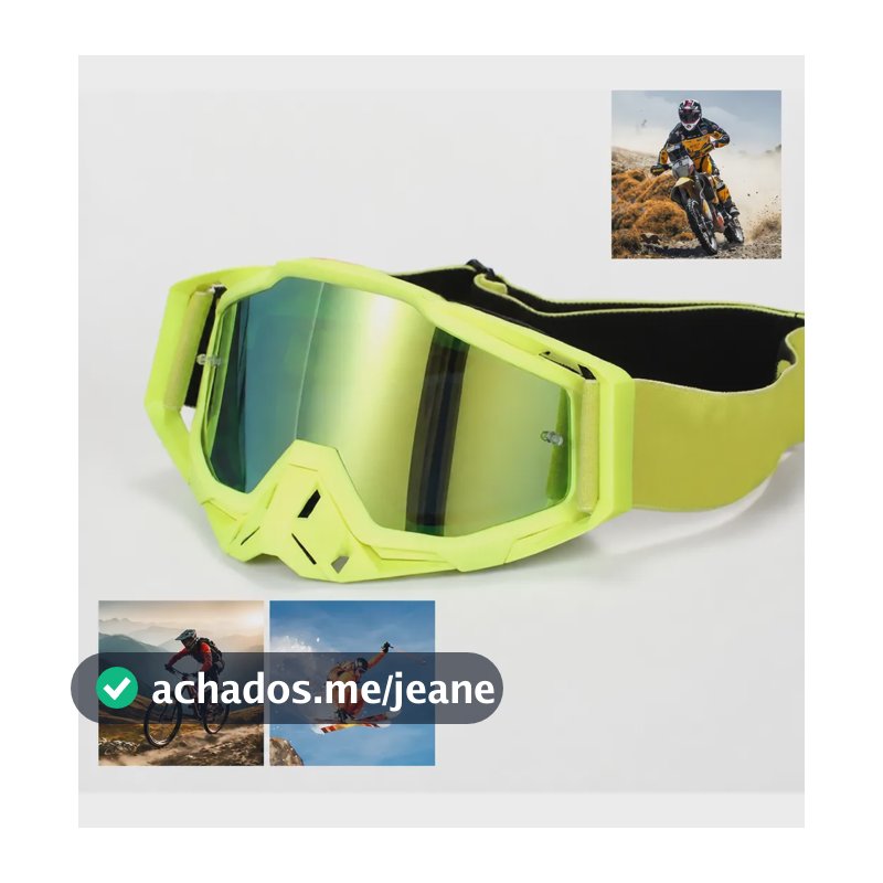 Óculos Motocross Enduro Trilha Importado Lente Espelhada Verde-limão