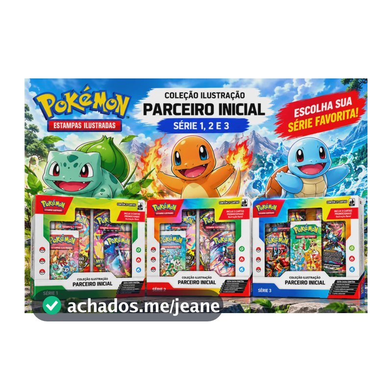 Coleção Especial Kit Pokémon Parceiros Iniciais Série 1 2 3 Português