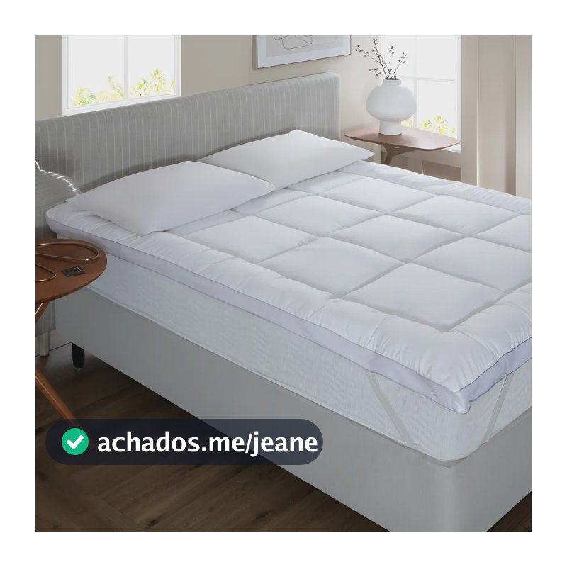 Pillow Top Kacyumara Casal 1,38x1,88m Ultra Macio Alt. 7cm Branco Casal