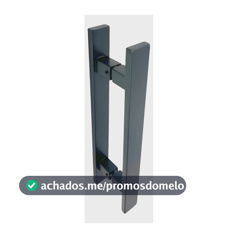Puxador Inox Duplo 30cmx20cm Porta Madeira Vidro Alumínio Preto