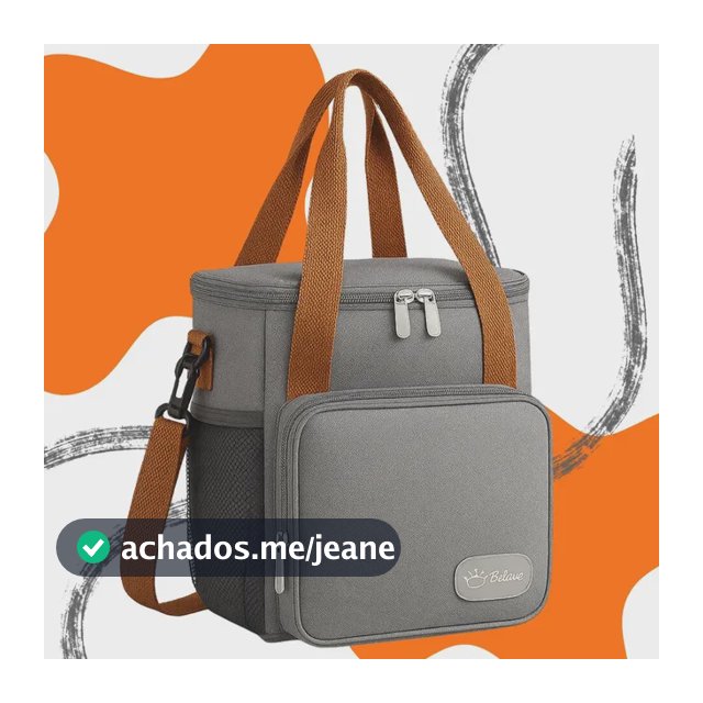 Bolsa Térmica Lancheira Marmita 12L Média Cerveja Comida Bebidas Academia Trabalho Escola Passeio Alça Removível Conserva Quente E Frio Cor Cinza Tche Amo