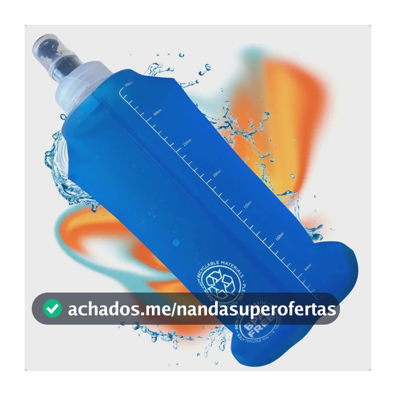Garrafa Hiratação TPU Soft Flash 350ml Dobrável Azul-celeste
