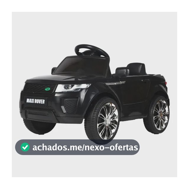 Mini Carro Elétrico Infantil Marcha Frente/Ré 6V Controle Remoto Bluetooth Maxi Rover Maxi Toys - PRETO