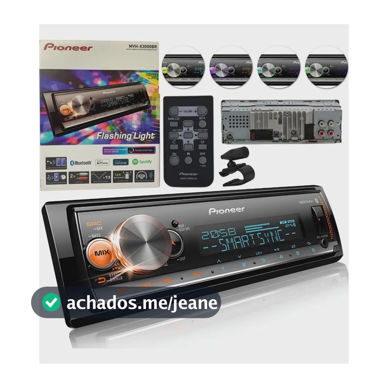 Pioneer Mp3 Player Mvh-x3000br Bluetooth Usb Mixtrax Ar X300