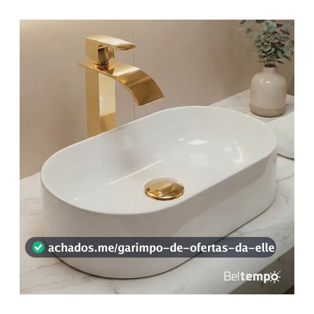 Cuba Pia de Apoio Sobrepor Oval 43x25 Branca Banheiro Lavabo Beltempo BT-2030