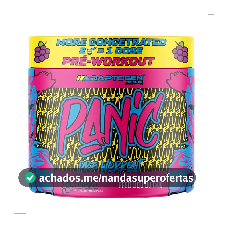 Suplemento em pó Adaptogen Science Pré Treino Beta-alanina Panic sabor Uva x 150g