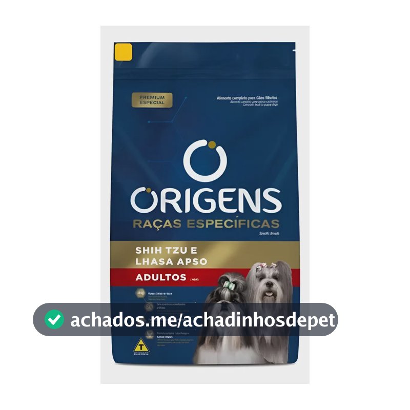 Ração Seca Origens Cão Adulto Shih Tzu Lhasa 3kg Nutrição Completa