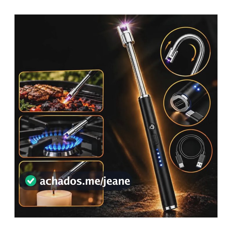 Acendedor De Fogão Velas Eletrônico Plasma Recarregável Usb