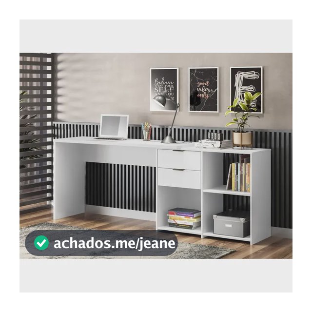 Mesa Computador Escritório Gaveta Zínia Branco - Moveisaqui Branco