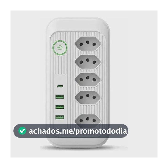 Extensão Elétrica Tomadas Usb Type-c Bivolt Filtro De Linha Branco Jxb95+3+1