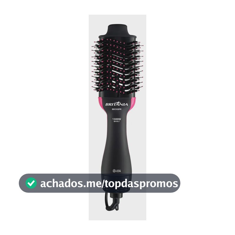 Britânia Escova Secadora Bec02pr 4 Em 1 1300w Cor Preto e Rosa