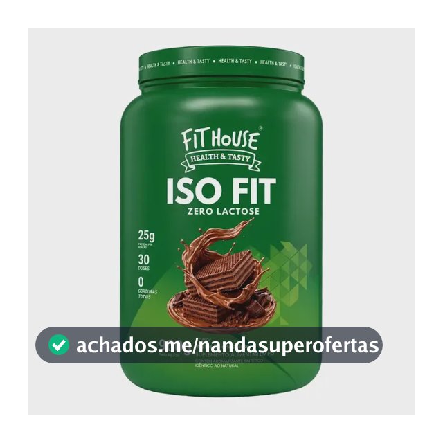Iso Fit Proteina Isolada Zero Lactose Fit House 900g Wafer De Chocolate