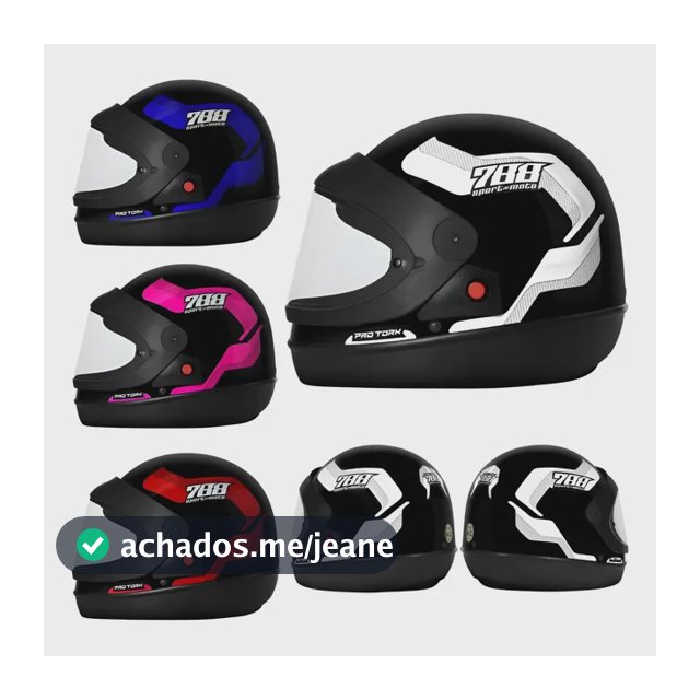 Capacete Fechado Sport Moto 788 Pro Tork Feminino Masculino