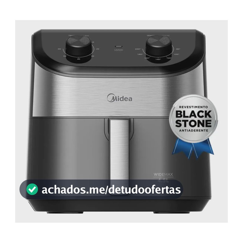 Fritadeira Air Fryer 4,5l Widemax Com Interior De Alumínio 1500w Midea