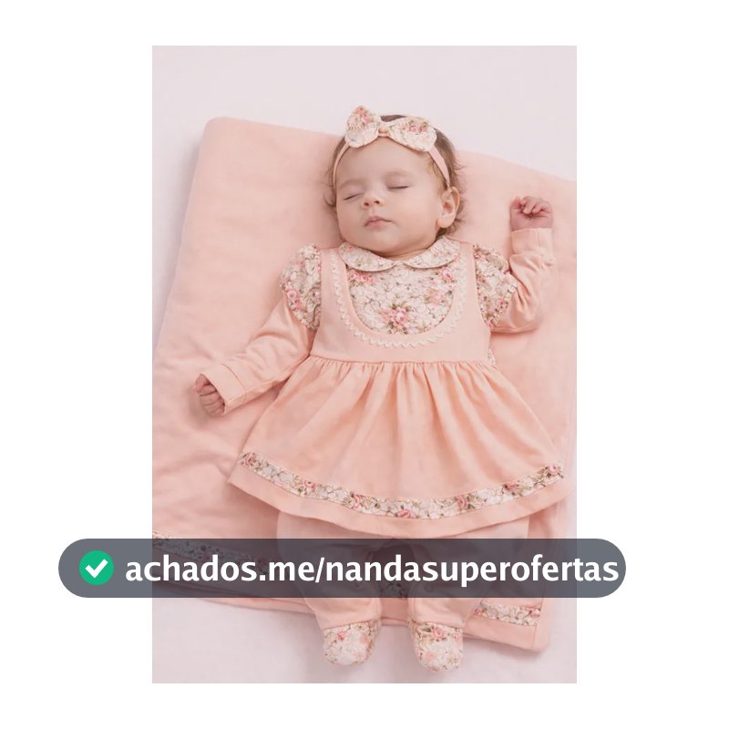 Saída Maternidade Menina Carol Floral 5 Peças Roupas De Bebê Salmão P