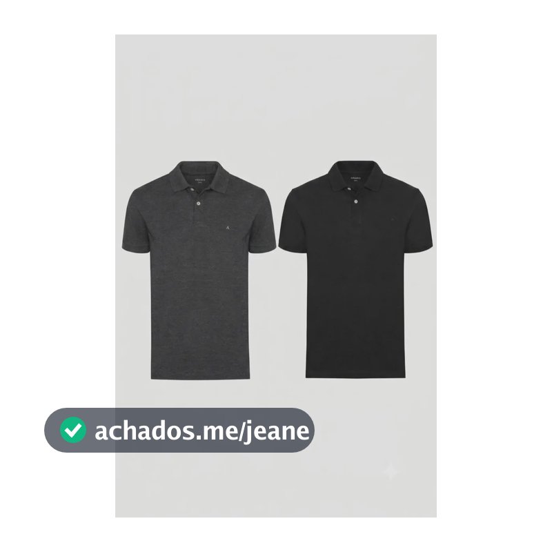Kit Aramis 2 Polos Algodão Piquet Preto E Grafite Preto M