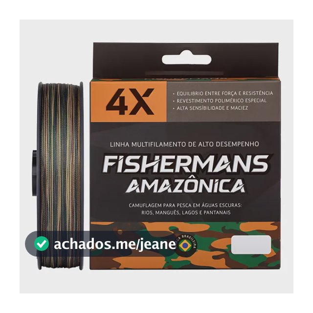 Linha Fishermans Camuflada 4x 300 Metros 0.28mm - 30 Libras