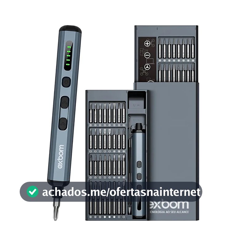 Chave de Precisão Elétrica Exbom Sem Fio Recarregável para Manutenção de Eletrônicos com 64 Bits