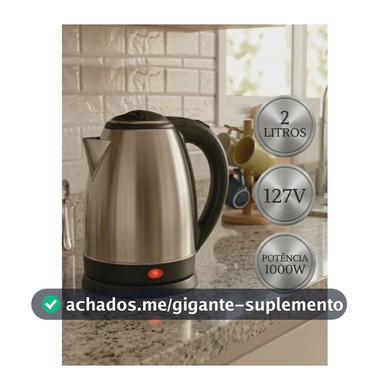 Chaleira Elétrica Inox 2 Litros Jarra Desligamento Automático Aquecimento Rápido Bule Pítia