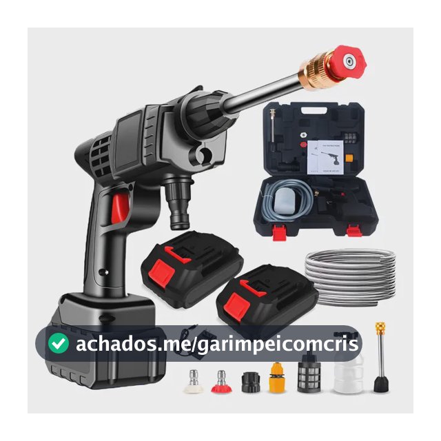 Lavadora Lava Jato Portátil Pressão 2 Baterias + Maleta Preto 127/220v 50 Hz X 60 Hz