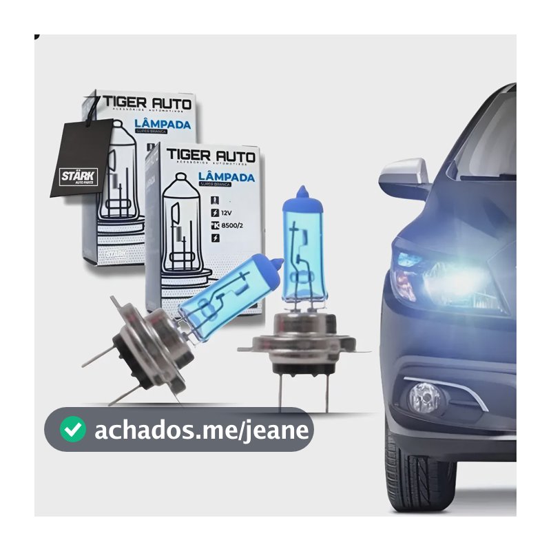 Par Lâmpada H7 Super Branca Luz Efeito Xenon Kit Farol Baixo