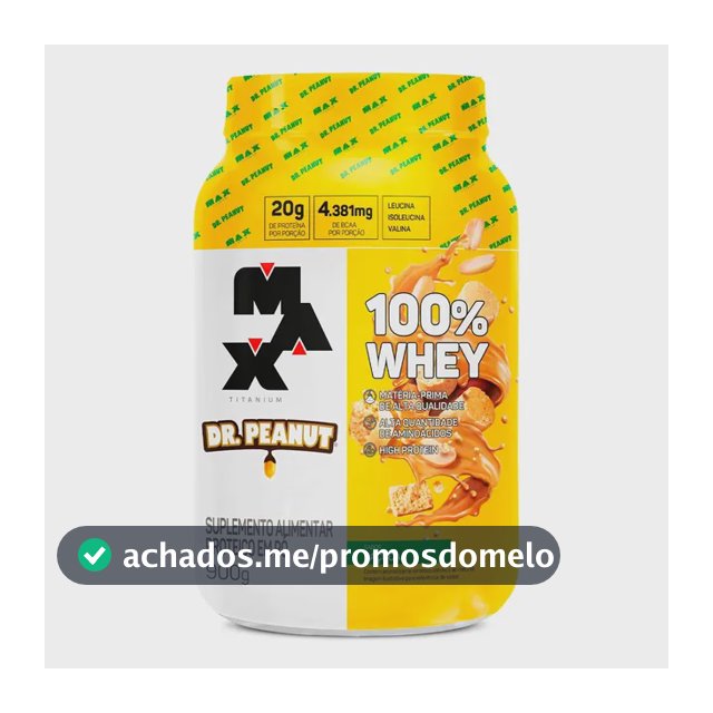 Whey Protein Max Titanium Dr. Peanut 100% Whey 900g Sabor Paçoca
