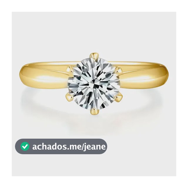 Anel Moissanite 6.5mm 1 Quilate Prata 925 Banhado A Ouro 18k
