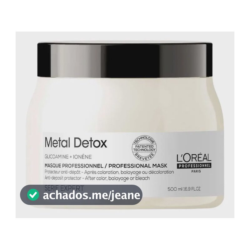 Máscara Loreal Metal Detox 500ml - Pós Coloração E Mechas