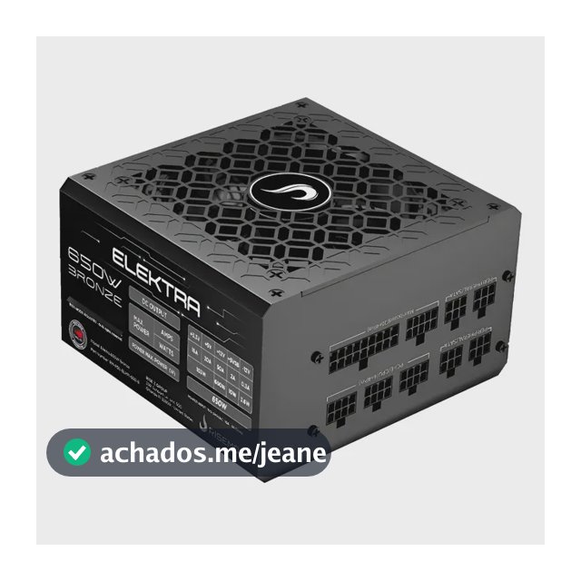 Fonte Gamer Rise Mode Elektra 650w Full Modular Selo Teclab Preto