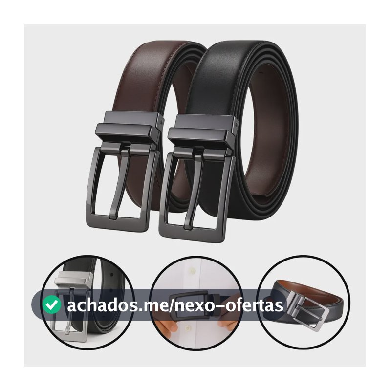 Cinto Masculino Couro Dupla Face 2 Em 1 Preto Marrom Social Preto/marrom 130 Cm