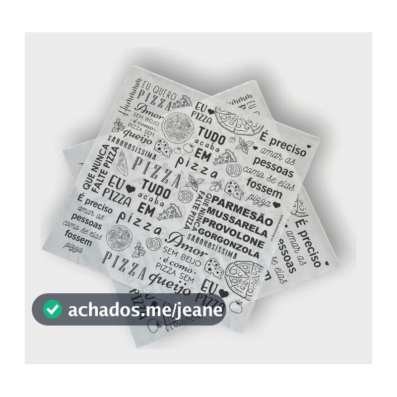 Papel Manteiga Champers para Forração de Pizza 40x40 cm Antiaderente com 1000 Folhas