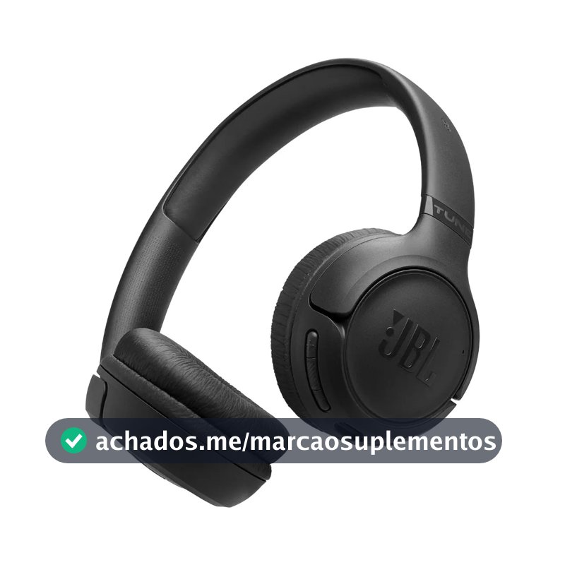 Fone de Ouvido JBL Tune 530BT Bluetooth Sem Fio Preto Headphone com Microfone Wireless Estéreo Graves Potentes Confortável