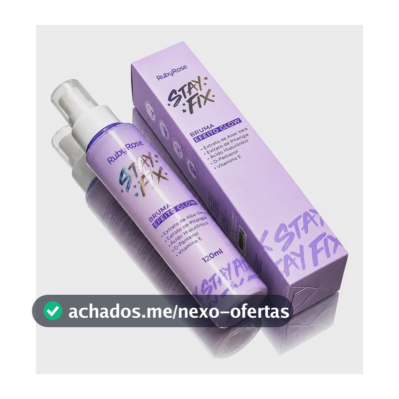 Bruma Fixadora De Maquiagem Efeito Glow Stay Fix Ruby Rose Efeito Glow