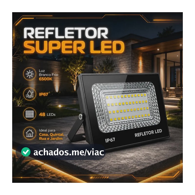 kit 2 Refletor Led 200w Holofote Bivolt Prova D'água Cor Branco Frio 6500k