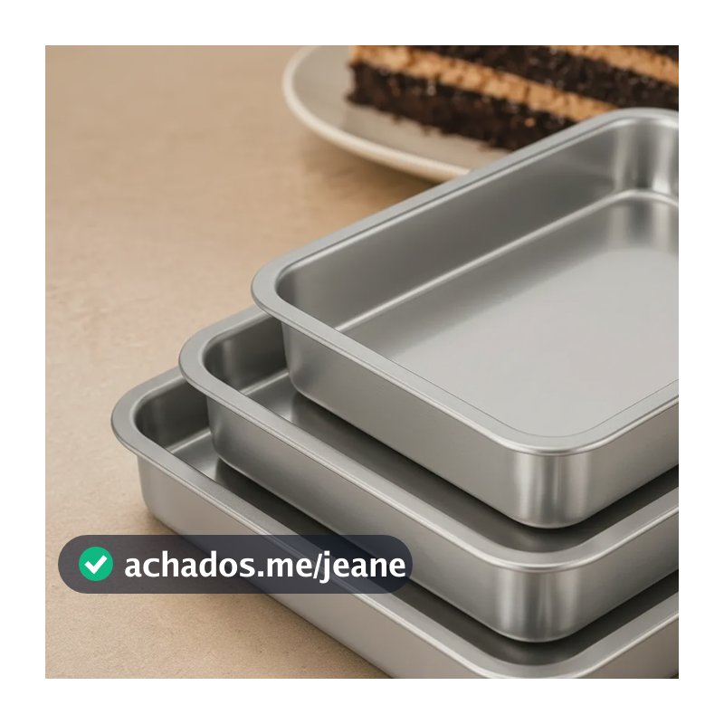 Kit 3 Formas Retangulares Alumínio Profissional - Uanformas