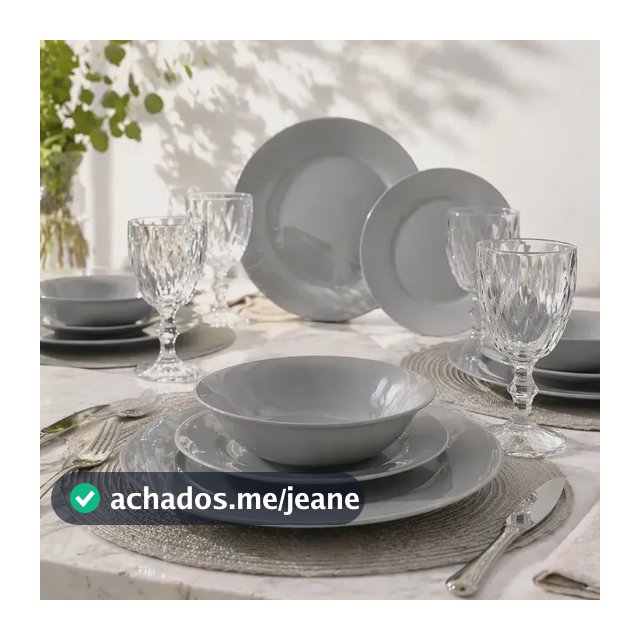 Aparelho De Jantar 16 Peças De Vidro Cinza Com Taça Diamond Conjunto Mesa Posta Completo Jogo De Pratos E Taças Sayonara