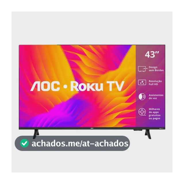 Smart Tv Aoc Led 43 Full Hd Wi-fi Roku Tv Sem Bordas