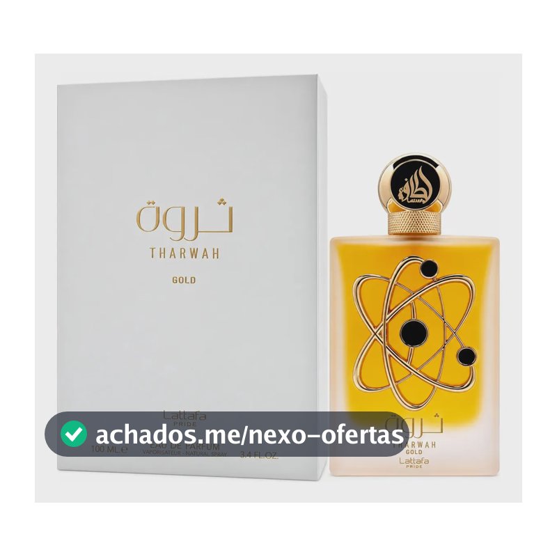 Lattafa Perfume Árabe Tharwah Gold Feminino Eau De Parfum