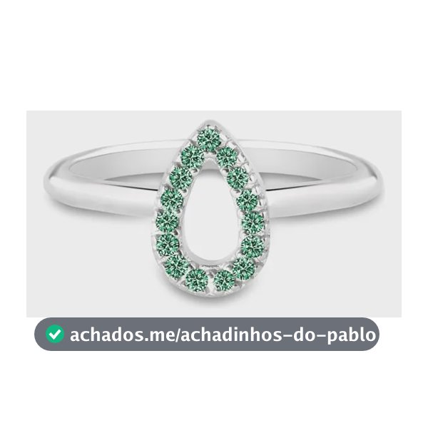 Anel Life Astro Gota Em Prata 925 Com Pedras Verdes 20