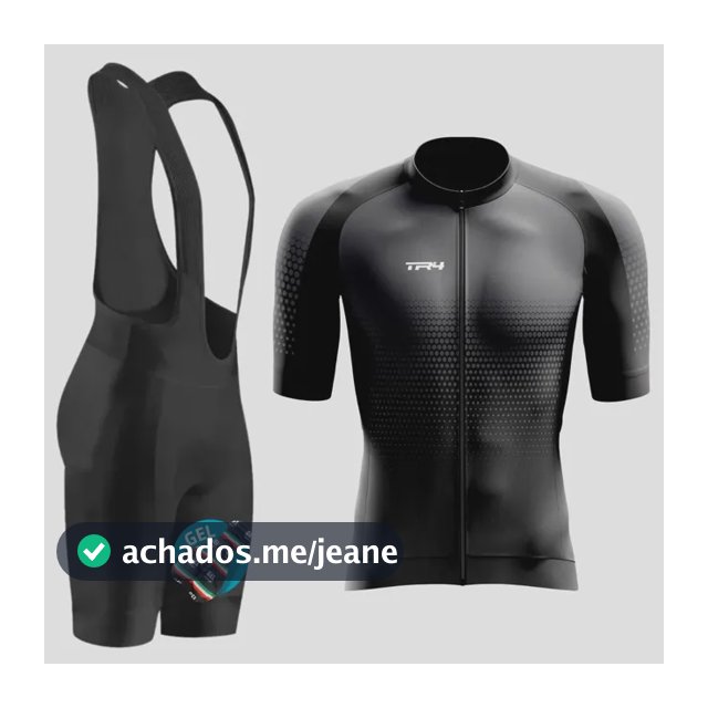 Conjunto De Ciclismo Premium Bretelle Black Forro Gel Homem