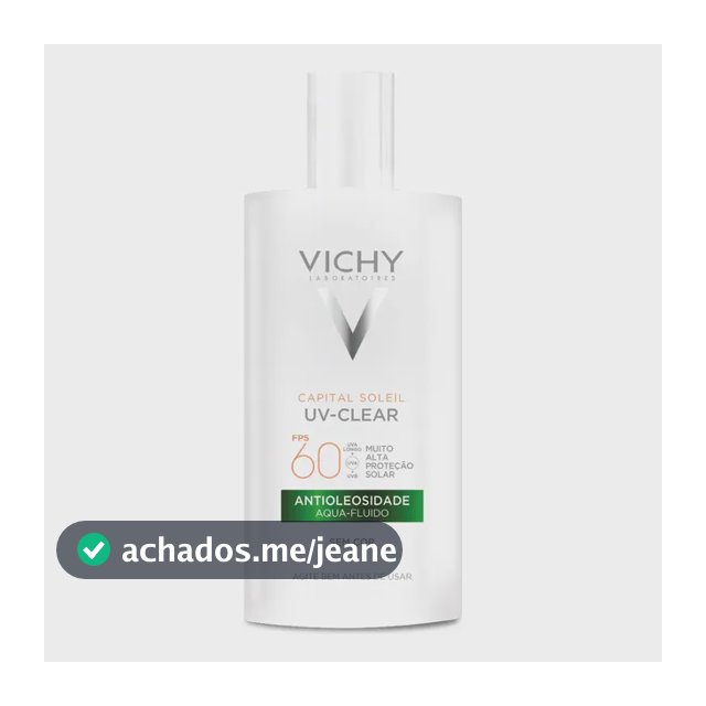 Protetor Solar Facial Sem Cor Antioleosidade Toque Seco FPS 60 Reduz Acne e Poros Acabamento Invisível Com Niacinamida Ácido Salicílico Capital Soleil UV-Clear Vichy 40g