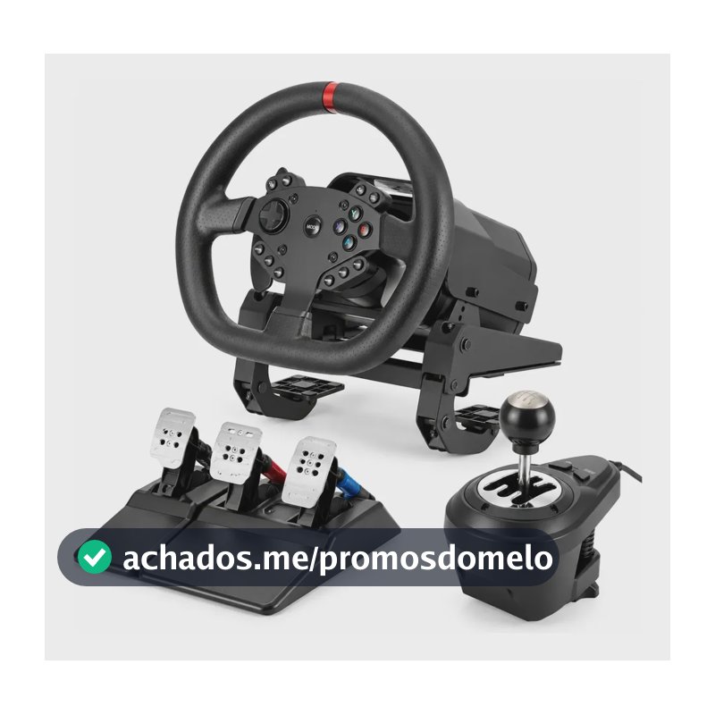 Volante Gamer Mgv-v995 900° Force Feedback Câmbio 3 Pedais