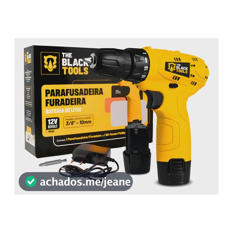 Parafusadeira Furadeira 3/8 Bivolt A Bateria 12v Cor Amarelo Frequência 60hz