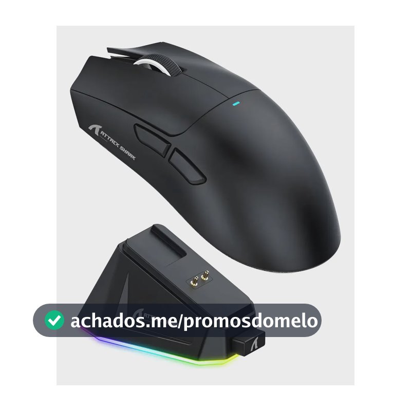Mouse Gamer X11 Attack Shark Tri Mode 22000dpi Paw3311 Dock Cor Preto