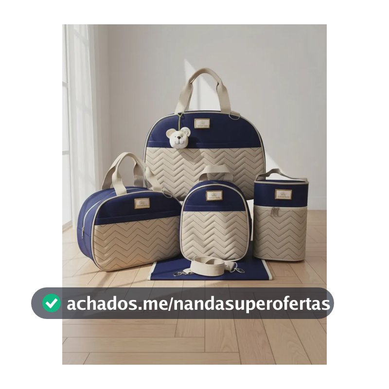 Kit 5 Saída Maternidade Mala Bebê Menino Menina Luxo Cor Azul E Bege Tamanho G