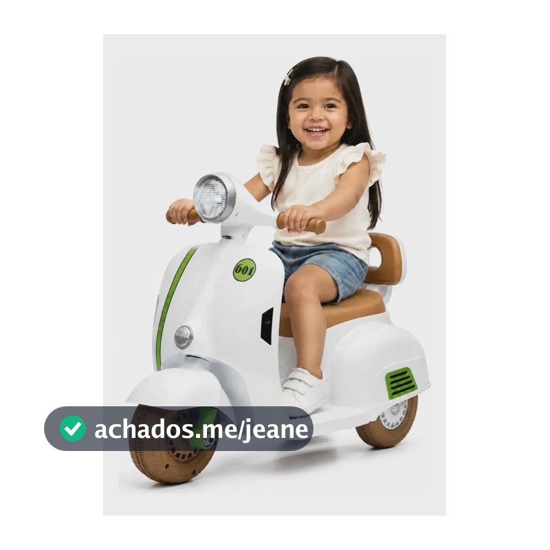 Moto Elétrica Infantil Scooter 6v Recarregável Com Luz E Som Branco