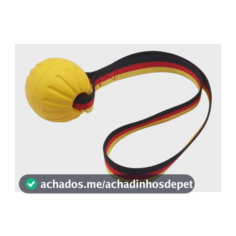 Bola De Treinamento Maciça Com Alça De Nylon Para Cães De Mé Amarelo-9cm