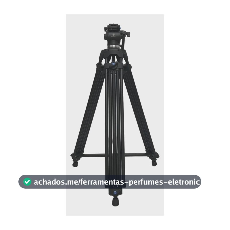 Tripé Profissional Vídeo Com Cabeça Hidráulica Para 6kg Top Preto